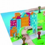 Set trenulet Oraselul de la malul Marii cu 80 piese din lemn cu Pod mare si circuit suspendat MAXIM Shore Side City